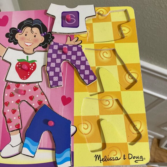 Melissa & Doug Girl Dress-Up Mix 'n Match Wooden Peg Puzzle MUST BE BUNDLED - Picture 5 of 6
